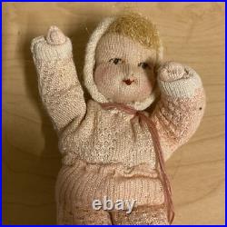 Vintage European Puppen Stange Soft Knit Costume Baby Doll 8