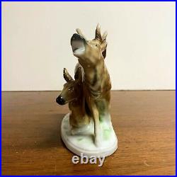 Vintage Fasold & Stauch Wallendorf Elk and Calf Figurine 15831