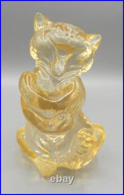 Vintage Figaro Cat Acrylic Laughting Happy Clear Amber 10 Tall