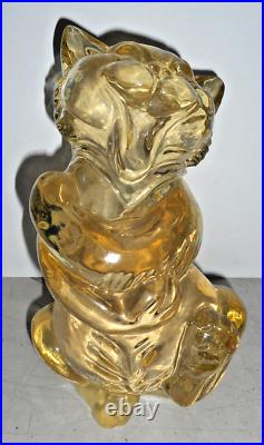 Vintage Figaro Cat Acrylic Laughting Happy Clear Amber 10 Tall