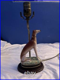 Vintage Fitz & Floyd Staffordshire Whippet Greyhound Dog Lamp