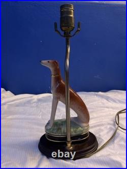 Vintage Fitz & Floyd Staffordshire Whippet Greyhound Dog Lamp
