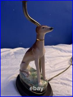 Vintage Fitz & Floyd Staffordshire Whippet Greyhound Dog Lamp