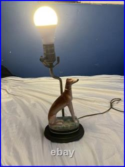 Vintage Fitz & Floyd Staffordshire Whippet Greyhound Dog Lamp