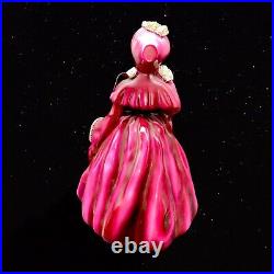Vintage Florence Ceramics Pasadena California Figurine Burgundy Pink Dress 8.5T