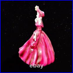 Vintage Florence Ceramics Pasadena California Figurine Burgundy Pink Dress 8.5T