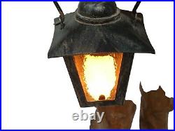 Vintage German Black Forest Carved Wood Lamp Nightlight RARE 16