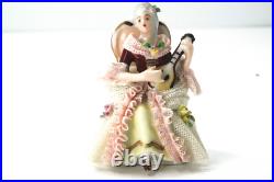Vintage Germany Lace Miniature 2 Seated Figurines, Man & Women