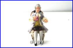 Vintage Germany Lace Miniature 2 Seated Figurines, Man & Women