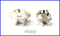 Vintage Germany Lace Miniature 2 Seated Figurines, Man & Women