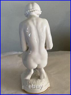 Vintage HUTSCHENREUTHER Porcelain Bisque Nude Woman Figurine Carl Werner Germany