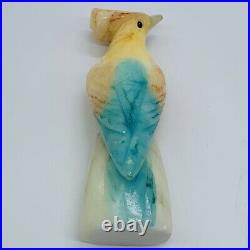 Vintage Hand Carved Stone Marble Onyx Bird Figure 6T 1.5W
