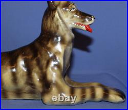 Vintage Hand Made Ceramic Dog Statuette