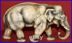 Vintage Handcrafted Glazed Plaster Elephant Figurine