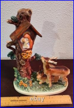 Vintage Hummel Goebel #183 FOREST SHRINE Mary & Baby Jesus Deer Tree /W Germany