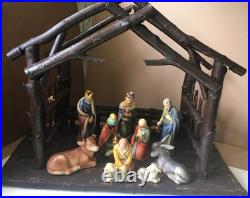 Vintage Hummel Nativity HX 82 TMK1 /TMK2 + Rustic Creche Vintage Hummel Nativity HX 82 TMK1 /TMK2 + Rustic Creche