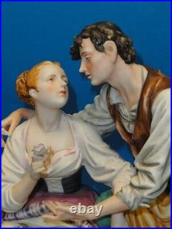 Vintage Large Elaborate Pucci Capodimonte Figurine Lovers Italy 11