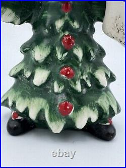 Vintage Lefton Ceramic Christmas Tree Boy Figure Japan