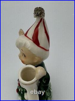 Vintage Lefton Ceramic Christmas Tree Boy Figure Japan