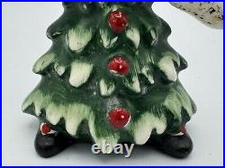 Vintage Lefton Ceramic Christmas Tree Boy Figure Japan