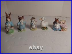 Vintage Lot of 5 Beswick England Beatrix Potter Figurines 1949 -1981 Miss Moppet
