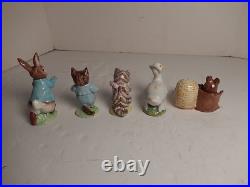 Vintage Lot of 5 Beswick England Beatrix Potter Figurines 1949 -1981 Miss Moppet