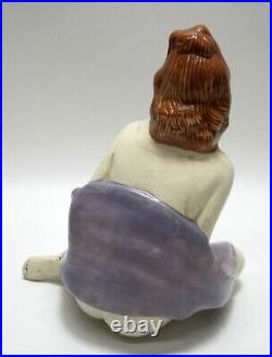 Vintage MCM Ceramic Nude Woman Figurine Statue Peek A Boo WithRose Tattoo