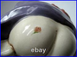 Vintage MCM Ceramic Nude Woman Figurine Statue Peek A Boo WithRose Tattoo