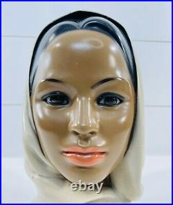 Vintage Marwal Chalkware Woman Head Bust Woman MCM Mid Century Modern