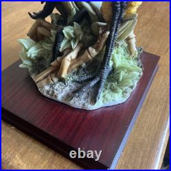 Vintage Montefiori Oriental Red-Crowned Cranes Resin Sculpture Italian Design