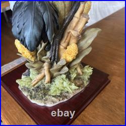 Vintage Montefiori Oriental Red-Crowned Cranes Resin Sculpture Italian Design