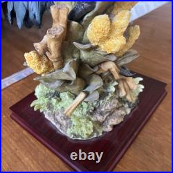 Vintage Montefiori Oriental Red-Crowned Cranes Resin Sculpture Italian Design