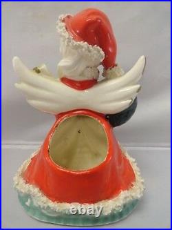 Vintage NAPCO Christmas Shopping Girl Planter Gift Candy Cane Bow AX1699
