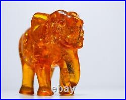Vintage Natural Baltic Amber Hand Carved Elephant Figure Sculpture 242g