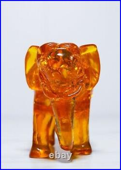 Vintage Natural Baltic Amber Hand Carved Elephant Figure Sculpture 242g