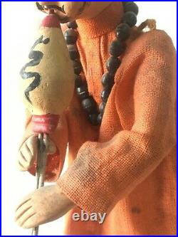 Vintage Old 1920's Primitive Wooden Snake Man Kaalbeliya Figure Statue Rare