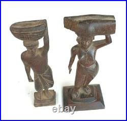 Vintage Old Antique Rosewood Fine Hand Carved Tribal Couple Wooden Figure Statue