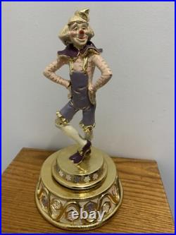 Vintage Rare E M. Co. 1982 Clown Musical Figurine 24k Gold Plated Hand Painted Vintage Rare E M. Co. 1982 Clown Musical Figurine 24k Gold Plated Hand Painted