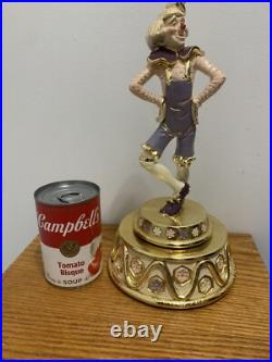 Vintage Rare E M. Co. 1982 Clown Musical Figurine 24k Gold Plated Hand Painted Vintage Rare E M. Co. 1982 Clown Musical Figurine 24k Gold Plated Hand Painted