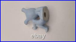Vintage Rare Pixie Bunny Rabbit Figurine Original Felt Flowers Japan Blue