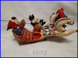 Vintage, Rarity, Antique, old, Ceramic Figurine People in Sleigh, Hand Painted