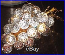 Vintage Swarovski (29) lg. Crystal Grape Cluster With Gold Leaves 1 loose withbox