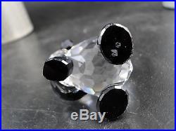 Vintage Swarovski Glass Crystal Figurine Statue Panda Bear Black withBox 1.75Tall