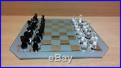 Vintage Swarovski Silver Crystal Chess Set Complete