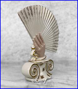Vintage Traditional Regency Porcelain Hand Holding Fan Sculpture
