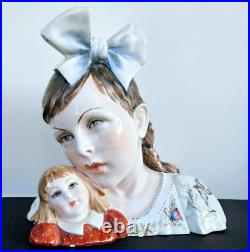 Vintage Vincenzo Bertolotti Porcelain Figurine Girl & Doll by Arturo Pannunzio Vintage Vincenzo Bertolotti Porcelain Figurine Girl & Doll by Arturo Pannunzio