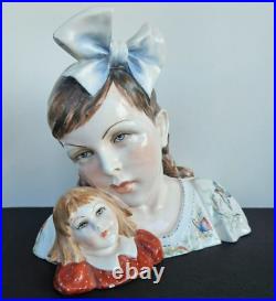 Vintage Vincenzo Bertolotti Porcelain Figurine Girl & Doll by Arturo Pannunzio Vintage Vincenzo Bertolotti Porcelain Figurine Girl & Doll by Arturo Pannunzio