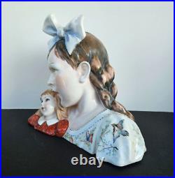 Vintage Vincenzo Bertolotti Porcelain Figurine Girl & Doll by Arturo Pannunzio Vintage Vincenzo Bertolotti Porcelain Figurine Girl & Doll by Arturo Pannunzio
