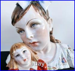Vintage Vincenzo Bertolotti Porcelain Figurine Girl & Doll by Arturo Pannunzio Vintage Vincenzo Bertolotti Porcelain Figurine Girl & Doll by Arturo Pannunzio