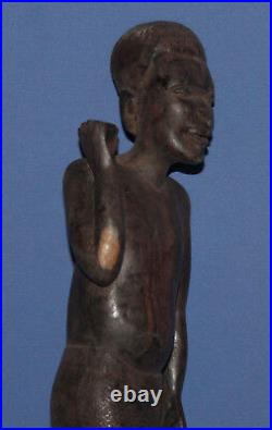 Vintage hand carved wood man figurine